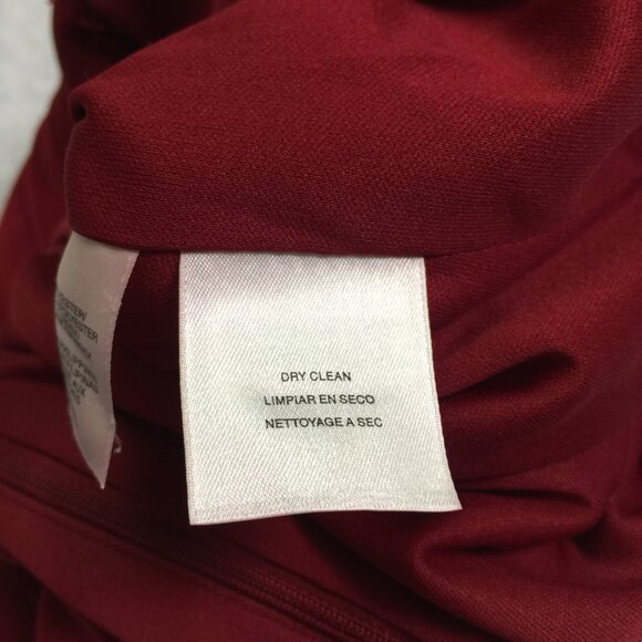 Jones New York Sheath Dress Sz 8 Womans Red Knit Short Cap Sleeve Flower Ruched - Picture 10 of 13